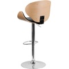 image:imageFlash Furniture Farley Beech Bentwood Adjustable Height Barstool with Curved Back and Black Vinyl SeatBeech