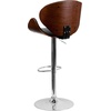 image:imageFlash Furniture Farley Beech Bentwood Adjustable Height Barstool with Curved Back and Black Vinyl SeatWalnut
