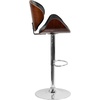 image:imageFlash Furniture Farley Beech Bentwood Adjustable Height Barstool with Curved Back and Black Vinyl SeatWalnut