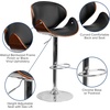 image:imageFlash Furniture Farley Beech Bentwood Adjustable Height Barstool with Curved Back and Black Vinyl SeatWalnut