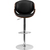 image:imageFlash Furniture Farley Beech Bentwood Adjustable Height Barstool with Curved Back and Black Vinyl SeatWalnut