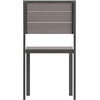 image:imageFlash Furniture Finch Commercial Grade Armless Patio Chair Stackable Side Chair with Faux Teak Poly Slats and Metal Frame NaturalGrayGrey