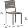 image:imageFlash Furniture Finch Commercial Grade Armless Patio Chair Stackable Side Chair with Faux Teak Poly Slats and Metal Frame NaturalGrayGrey