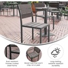 image:imageFlash Furniture Finch Commercial Grade Armless Patio Chair Stackable Side Chair with Faux Teak Poly Slats and Metal Frame NaturalGrayGrey