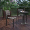 image:imageFlash Furniture Finch Commercial Grade Armless Patio Chair Stackable Side Chair with Faux Teak Poly Slats and Metal Frame NaturalGrayGrey