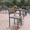 image:imageFlash Furniture Finch Commercial Grade Armless Patio Chair Stackable Side Chair with Faux Teak Poly Slats and Metal Frame NaturalGrayGrey