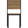 image:imageFlash Furniture Finch Commercial Grade Armless Patio Chair Stackable Side Chair with Faux Teak Poly Slats and Metal Frame NaturalGrayNatural