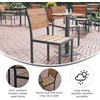image:imageFlash Furniture Finch Commercial Grade Armless Patio Chair Stackable Side Chair with Faux Teak Poly Slats and Metal Frame NaturalGrayNatural