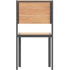 image:imageFlash Furniture Finch Commercial Grade Armless Patio Chair Stackable Side Chair with Faux Teak Poly Slats and Metal Frame NaturalGrayNatural