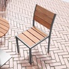 image:imageFlash Furniture Finch Commercial Grade Armless Patio Chair Stackable Side Chair with Faux Teak Poly Slats and Metal Frame NaturalGrayNatural