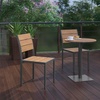 image:imageFlash Furniture Finch Commercial Grade Armless Patio Chair Stackable Side Chair with Faux Teak Poly Slats and Metal Frame NaturalGrayNatural