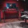 image:imageFlash Furniture Fisher Red Gaming Ergonomic Desk with Cup Holder and Headphone HookBlack