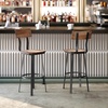image:imageFlash Furniture Flint Series Commercial Restaurant Barstool Wood SeatBack Powder Coat Frame BlackAntique Copper