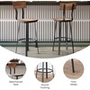 image:imageFlash Furniture Flint Series Commercial Restaurant Barstool Wood SeatBack Powder Coat Frame BlackAntique Copper