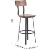 image:imageFlash Furniture Flint Series Commercial Restaurant Barstool Wood SeatBack Powder Coat Frame BlackAntique Copper