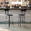 image:imageFlash Furniture Flint Series Commercial Restaurant Barstool Wood SeatBack Powder Coat Frame BlackBlack