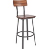 image:imageFlash Furniture Flint Series Commercial Restaurant Barstool Wood SeatBack Powder Coat Frame BlackRustic Walnut