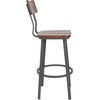 image:imageFlash Furniture Flint Series Commercial Restaurant Barstool Wood SeatBack Powder Coat Frame BlackRustic Walnut