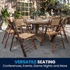 image:imageFlash Furniture Folding Bohemian Bamboo Chairs with Curved Backs Modern Bamboo Folding Dining Chairs 300 lb Static Weight Capacity Set of 4Set of 1