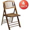 image:imageFlash Furniture Folding Bohemian Bamboo Chairs with Curved Backs Modern Bamboo Folding Dining Chairs 300 lb Static Weight Capacity Set of 4Set of 4