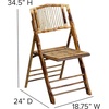image:imageFlash Furniture Folding Bohemian Bamboo Chairs with Curved Backs Modern Bamboo Folding Dining Chairs 300 lb Static Weight Capacity Set of 4Set of 4
