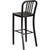 image:imageFlash Furniture Gael 30 Commercial Metal Barstools with Footrest Vertical Slat Back Bar Height Stools for Restaurants and Kitchens Set of 2 SilverBlackantique Gold