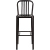 image:imageFlash Furniture Gael 30 Commercial Metal Barstools with Footrest Vertical Slat Back Bar Height Stools for Restaurants and Kitchens Set of 2 SilverBlackantique Gold