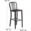 image:imageFlash Furniture Gael 30 Commercial Metal Barstools with Footrest Vertical Slat Back Bar Height Stools for Restaurants and Kitchens Set of 2 SilverBlackantique Gold