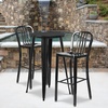 image:imageFlash Furniture Gael 30 Commercial Metal Barstools with Footrest Vertical Slat Back Bar Height Stools for Restaurants and Kitchens Set of 2 SilverBlack