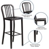image:imageFlash Furniture Gael 30 Commercial Metal Barstools with Footrest Vertical Slat Back Bar Height Stools for Restaurants and Kitchens Set of 2 SilverBlackantique Gold