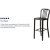 image:imageFlash Furniture Gael 30 Commercial Metal Barstools with Footrest Vertical Slat Back Bar Height Stools for Restaurants and Kitchens Set of 2 SilverBlackantique Gold