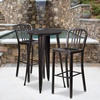 image:imageFlash Furniture Gael 30 Commercial Metal Barstools with Footrest Vertical Slat Back Bar Height Stools for Restaurants and Kitchens Set of 2 SilverBlackantique Gold