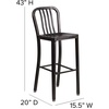 image:imageFlash Furniture Gael 30 Commercial Metal Barstools with Footrest Vertical Slat Back Bar Height Stools for Restaurants and Kitchens Set of 2 SilverBlackantique Gold