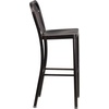 image:imageFlash Furniture Gael 30 Commercial Metal Barstools with Footrest Vertical Slat Back Bar Height Stools for Restaurants and Kitchens Set of 2 SilverBlackantique Gold