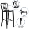 image:imageFlash Furniture Gael 30 Commercial Metal Barstools with Footrest Vertical Slat Back Bar Height Stools for Restaurants and Kitchens Set of 2 SilverBlack