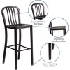 image:imageFlash Furniture Gael 30 Commercial Metal Barstools with Footrest Vertical Slat Back Bar Height Stools for Restaurants and Kitchens Set of 2 SilverBlackantique Gold