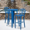 image:imageFlash Furniture Gael 30 Commercial Metal Barstools with Footrest Vertical Slat Back Bar Height Stools for Restaurants and Kitchens Set of 2 SilverBlue