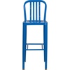 image:imageFlash Furniture Gael 30 Commercial Metal Barstools with Footrest Vertical Slat Back Bar Height Stools for Restaurants and Kitchens Set of 2 SilverBlue