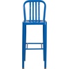 image:imageFlash Furniture Gael 30 Commercial Metal Barstools with Footrest Vertical Slat Back Bar Height Stools for Restaurants and Kitchens Set of 2 SilverBlue