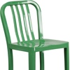 image:imageFlash Furniture Gael 30 Commercial Metal Barstools with Footrest Vertical Slat Back Bar Height Stools for Restaurants and Kitchens Set of 2 SilverGreen