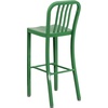 image:imageFlash Furniture Gael 30 Commercial Metal Barstools with Footrest Vertical Slat Back Bar Height Stools for Restaurants and Kitchens Set of 2 SilverGreen