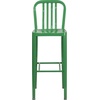 image:imageFlash Furniture Gael 30 Commercial Metal Barstools with Footrest Vertical Slat Back Bar Height Stools for Restaurants and Kitchens Set of 2 SilverGreen