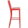 image:imageFlash Furniture Gael 30 Commercial Metal Barstools with Footrest Vertical Slat Back Bar Height Stools for Restaurants and Kitchens Set of 2 SilverRed