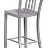 image:imageFlash Furniture Gael 30 Commercial Metal Barstools with Footrest Vertical Slat Back Bar Height Stools for Restaurants and Kitchens Set of 2 SilverSilver