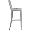 image:imageFlash Furniture Gael 30 Commercial Metal Barstools with Footrest Vertical Slat Back Bar Height Stools for Restaurants and Kitchens Set of 2 SilverSilver