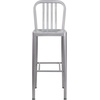 image:imageFlash Furniture Gael 30 Commercial Metal Barstools with Footrest Vertical Slat Back Bar Height Stools for Restaurants and Kitchens Set of 2 SilverSilver