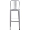 image:imageFlash Furniture Gael 30 Commercial Metal Barstools with Footrest Vertical Slat Back Bar Height Stools for Restaurants and Kitchens Set of 2 SilverSilver