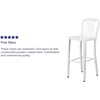 image:imageFlash Furniture Gael 30 Commercial Metal Barstools with Footrest Vertical Slat Back Bar Height Stools for Restaurants and Kitchens Set of 2 SilverWhite