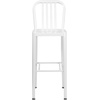 image:imageFlash Furniture Gael 30 Commercial Metal Barstools with Footrest Vertical Slat Back Bar Height Stools for Restaurants and Kitchens Set of 2 SilverWhite