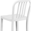 image:imageFlash Furniture Gael 30 Commercial Metal Barstools with Footrest Vertical Slat Back Bar Height Stools for Restaurants and Kitchens Set of 2 SilverWhite